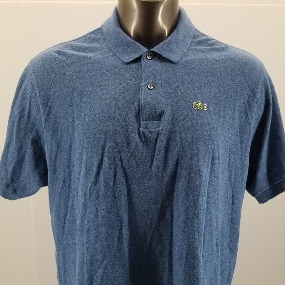 Lacoste Classic Fit Blue Short Sleeve  Mens Polo Shirt Size 8 / 3XL - Picture 3 of 9